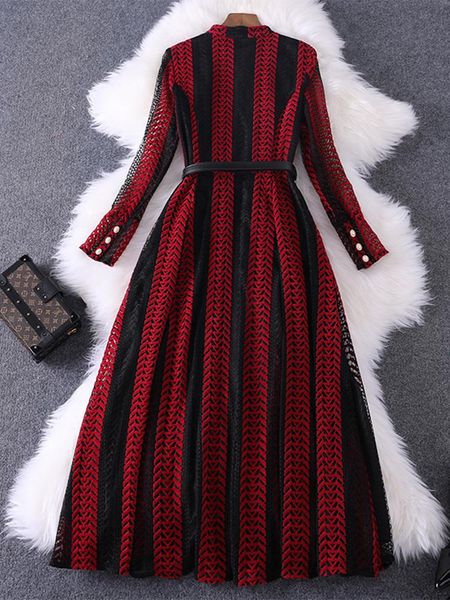 

casual dresses dress women clothes 2021 spring autumn party vintage ladies elegant lace vestidos robe femme 88246 yy2482, Black;gray