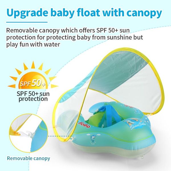 

baby swimming rings circle sun protection canopy inflatable infant kids floating swim pool accessories bathtub summer toys life vest & buoy