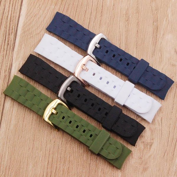 

watch bands accessories for ice silicone straps 20mm elbow with multicolor rubber 10,000 lb ratingmen's and women's band, Black;brown