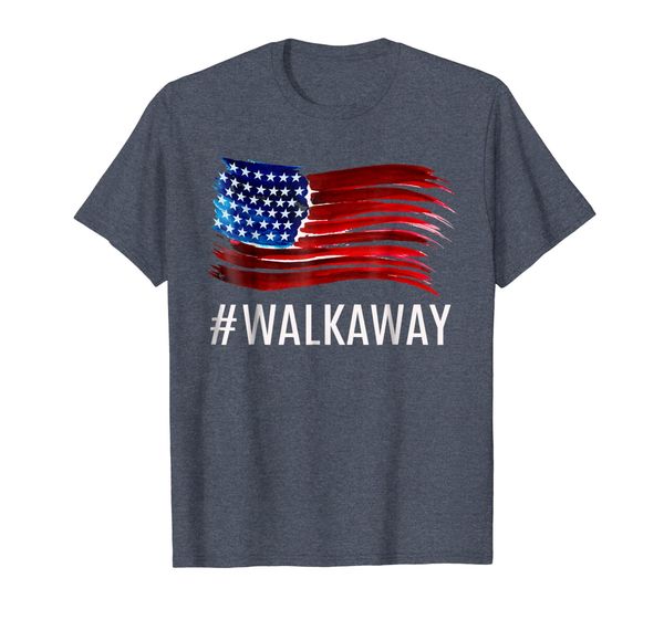 

#walkaway hashtag walk away funny political t-shirt, White;black