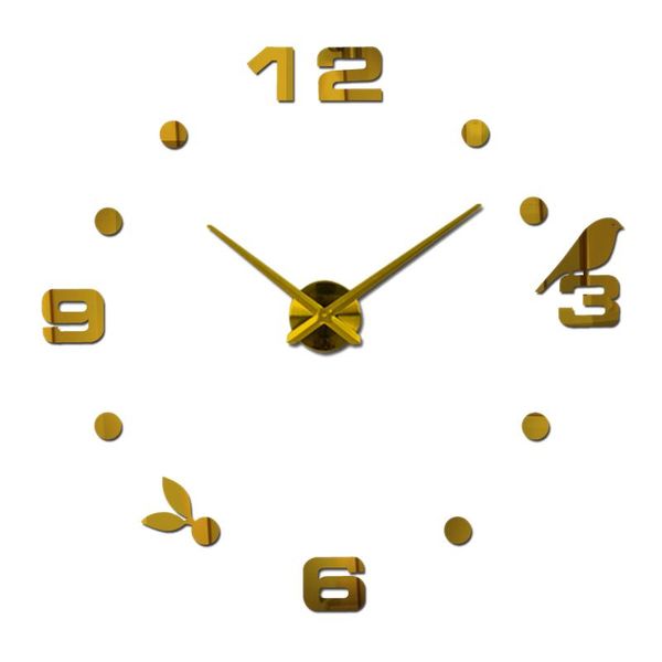 

wall clock,diy frameless clock stickers mute for home living room office kitchen decoration-gold clocks