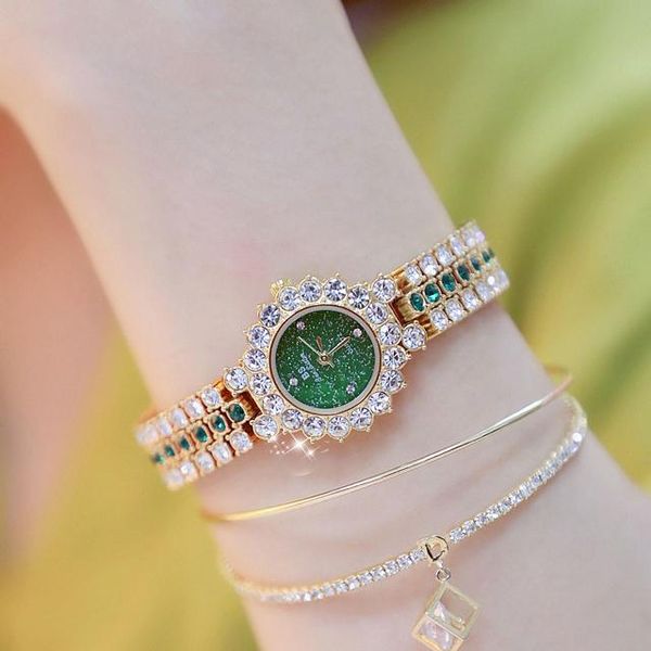 

wristwatches women watch 2021 gold clock lady wrist watches crystal female ladies quartz fashion women's wristwatch, Slivery;brown