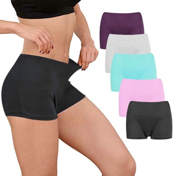 

women's panties 5pcs daliy casual women fashion basic elastic comfortable solid colorprint underwear lenceria sensual mujer, Black;pink