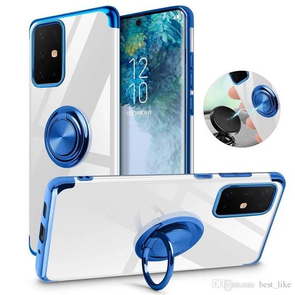 

soft tpu phone casesfor iphone 12 11 pro max xs 7 8 plus magnetic car holder ring cover for samsung s20 ultra