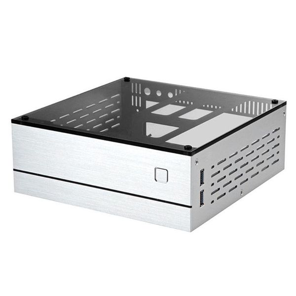 

keyboard mouse combos b85a b01 mini itx computer case chassis aluminum/glass briefcase home theater box deskpc enclosure