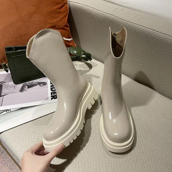 

boots women's thick-soled thick-heeled fashion knight, Black