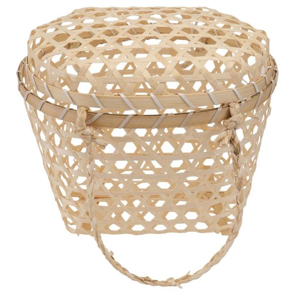 

storage baskets 1pc bamboo-made weaving basket egg case hexagonal weaved