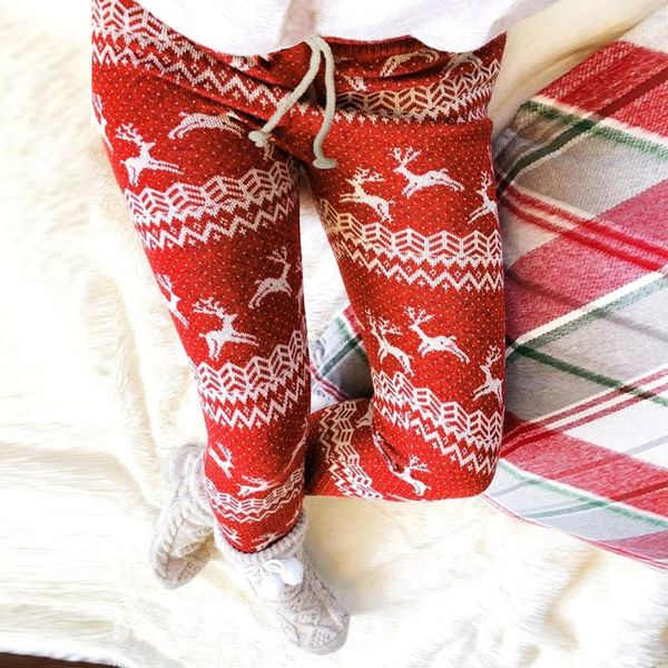 

women's pants & capris autumn winter women casual pocket harajuku sweatpants christmas elk print high waist trousers thick fleece linin, Black;white