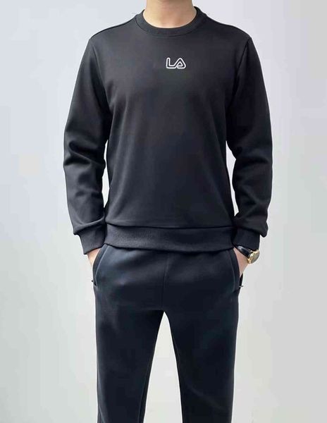 

21 winter feijia new plush men's sports sweater fl casual loose pullover, Black
