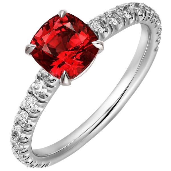 

au585 white gold ring women wedding anniversary engagement party square cushion garnet moissanite diamond elegant cluster rings, Golden;silver