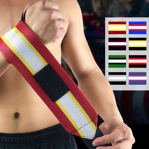 

wrist support 1pc elastic wristband adjustable bandage for sports gym weight lifting training wristbrace tennis badminton sport safety, Black;red