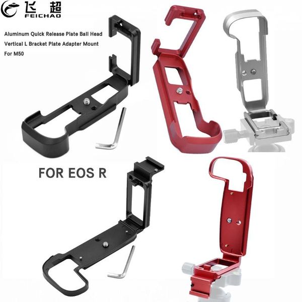 

quick release l plate baseplate for canon eos m50 r eos-r bracket tripod ball mount dslr camera vertical shooting vlog hand grip tripods