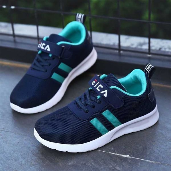 

breathable kids sneakers children casual shoes summer lightweight girls sports running shoes fashion hook&loop boys sneakers 220121, Black