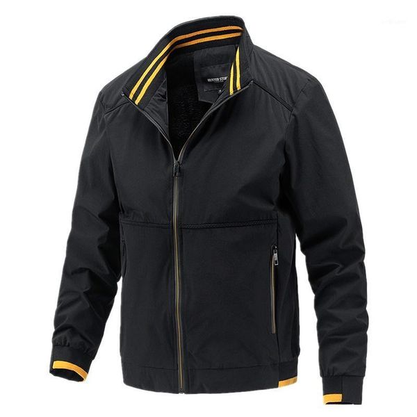 

men's jackets trendy solid color baseball men casual streetwear sports bomber jacket autumn simple stand collar mens, Black;brown