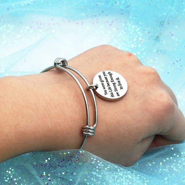 Braccialetti in filo espandibile in acciaio inossidabile di alta qualità Donna Inspirational Faith Charms Braccialetti per amicizia Gioielli Bestfriend Gift