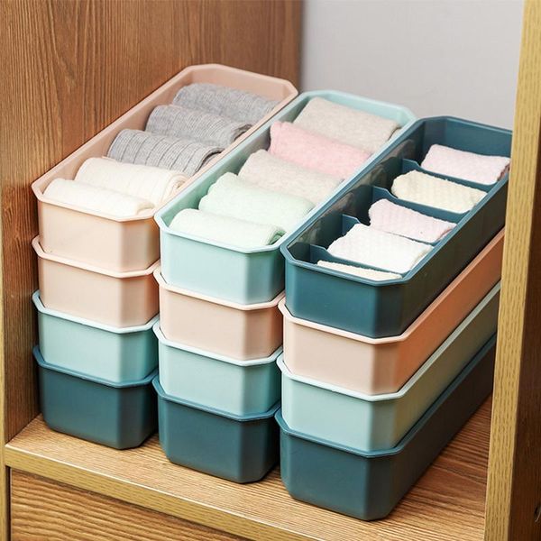 

multi-compartment storage box socks underwear organizer home plastic dormitory can be stacked deskfinishing drawers
