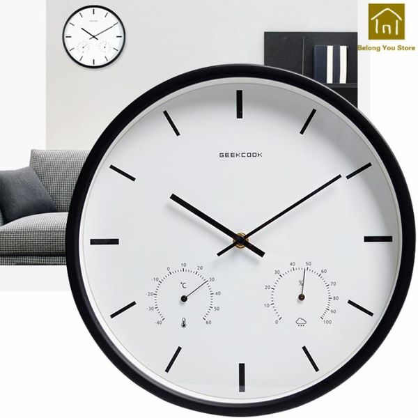 

wall clocks creative hanging metal clock modern simply decorations living room wanduhr mounted wanduhren home decor lkp168