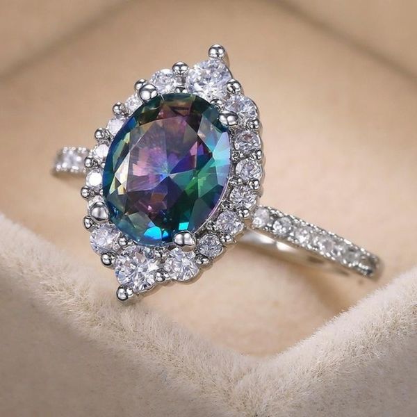 

wedding rings caoshi exquisite marquise shape for women micro pave cz stone trendy banquet party jewelry love gift, Slivery;golden