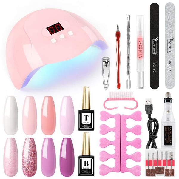 

nail art kits coscelia gel polish set with uv led lamp electric drill soak off professional tools kit for manicure