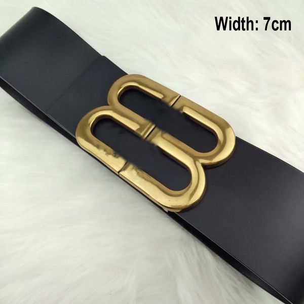 

7cm wide women layer leather casual belt vintage design waistband buckle genuine belts for men original cowhide, Black;brown