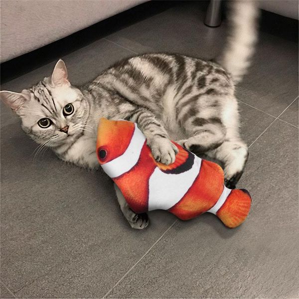 

cat toys moving fish for cats chewing playing electronic usb charging toy interactive wagging pet supplies