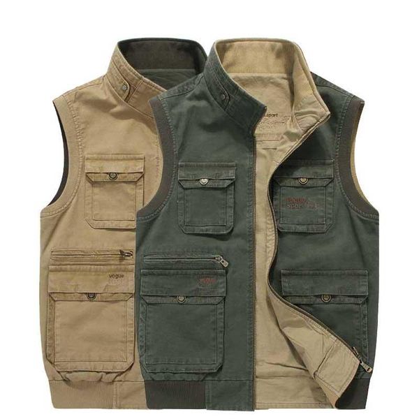 

men's vests 9xl plus size spring autumn cotton vest double side wear big pocket sleeveless jacket coat men casual waistcoat fashion top, Black;white
