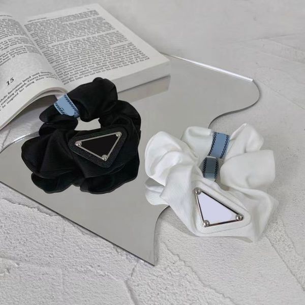 

luxury hair circle re nylon recycled nylon hair rope head rope letter european and american selling high-end hair accessories, Silver