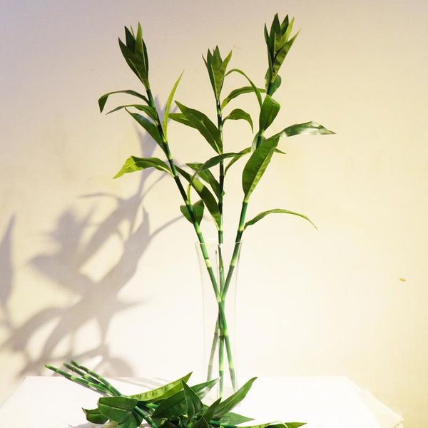 

82cm 3pcs tropical artificial bamboo large fake palm tree real touch plastic leaves potted monstera plants for home room decor decorative fl
