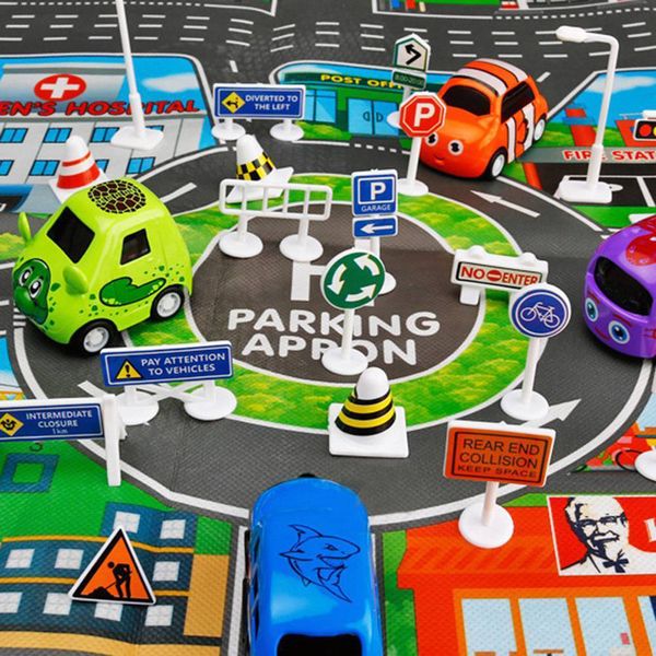 

28 Pcs Car Toy Fun Accessories Model Traffic Road Signs Kids Children Play Learn Toy Scene Game Kids Gift Education Baby Toys