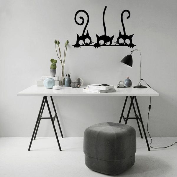 

baby room cute black cat wall stickers for kids nursery decoration cartoon decals girl gift home