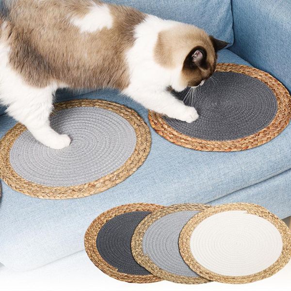 

pet wear resistant scratcher cushion kitten grinding polishing knitted pad cozy little breathable mat nest cat beds & furniture