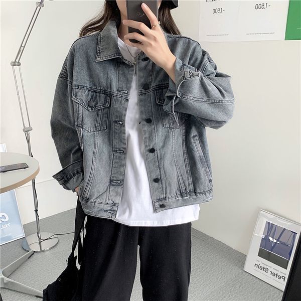 

women's jackets female jacket casual autumn turn-down collar long sleeve denim female preppy style sweaters mujer chaqueta flgw, Black;brown