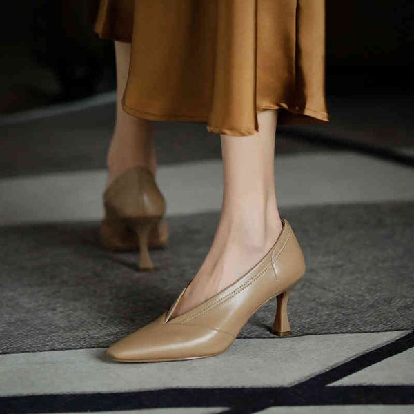 

sandals genuine leather slide women's shoes spring/fall flat pumps pointed toe-thin size 34-40 ofbv, Black