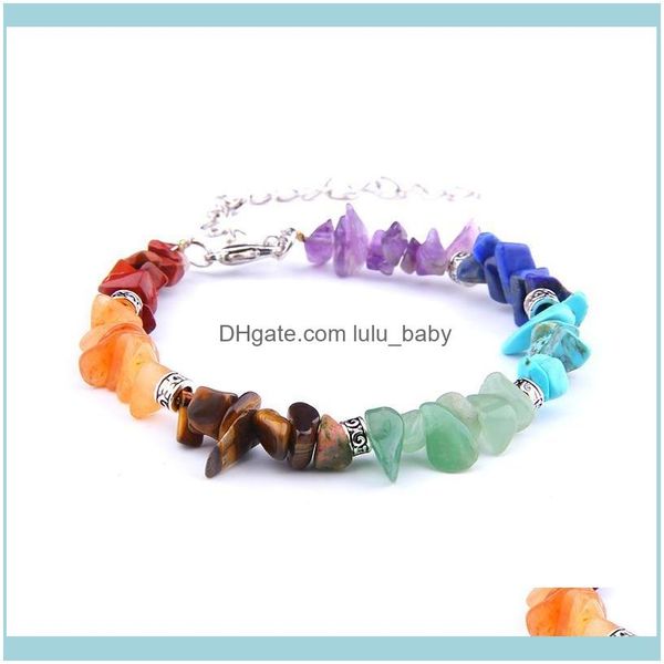 

beaded bracelets jewelrybeaded strands 7 chakra rainbow bracelet natural stone healing mala pray yoga for women lucky jewelry gift drop de, Black