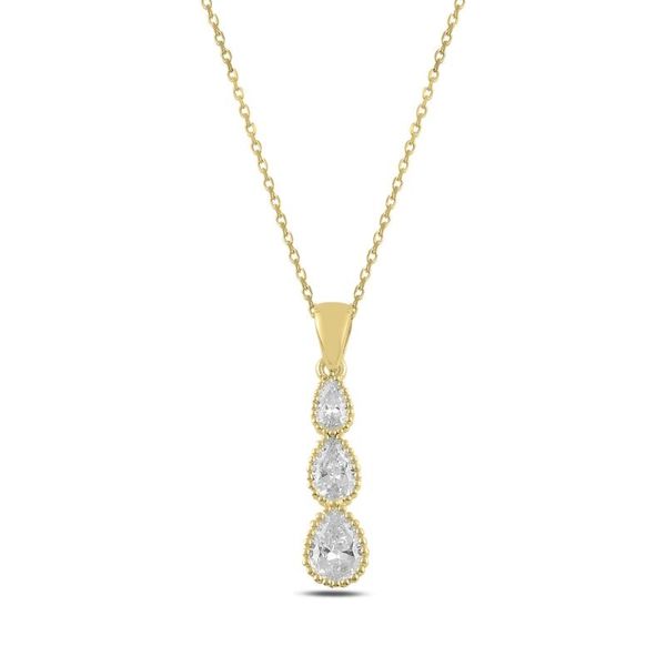

chains silver 925 sterling cottage drop zircon stone necklace
