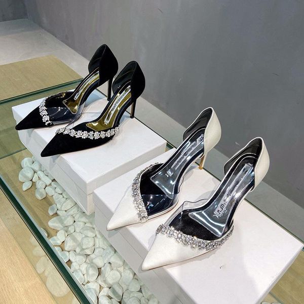 

dress shoes diamond high heels women's style in spring and summer 2021, Black