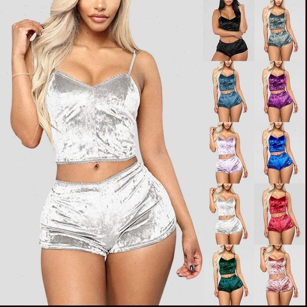 

pajama set cute print pattern women sleepwear v neck pijama satin night home suits wear sleeveless and shorts, Black;red