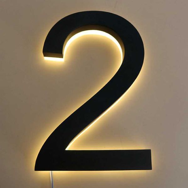 

waterproof light sign stainless steel 3d led illumilous house numbers address door plate other hardware