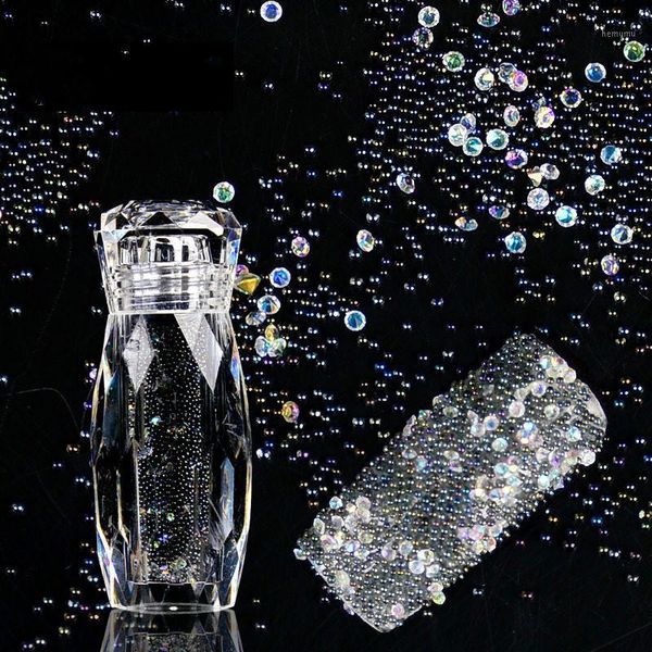

nail art rhinestones elf beads transparent crystal sand sharp bottom stones micro clear diamond metallic color decoration1, Silver;gold