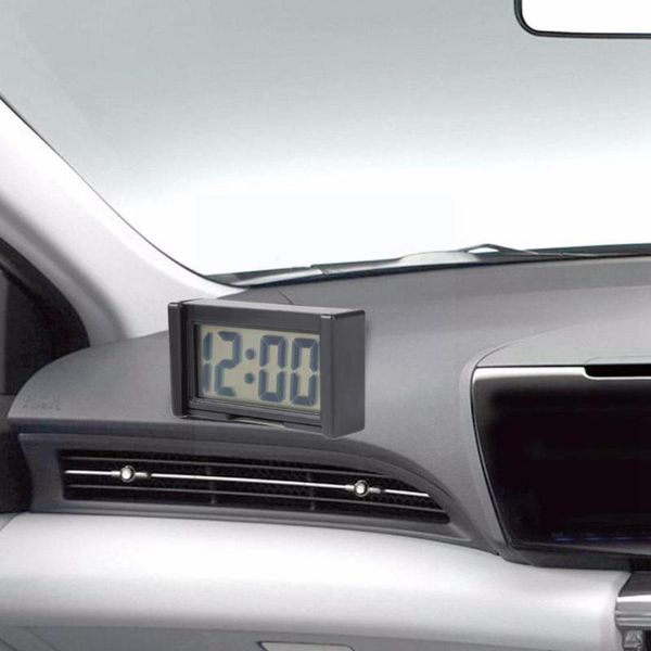 

interior decorations simple 1pc mini lcd screen digital clock car dashboard mechanics study quartz desk time home clocks accessories d8q5