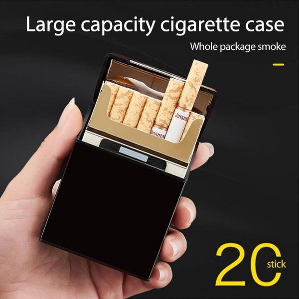 

storage bags cigarette container case aluminium alloy holder pocket box magnetic button men lady gift