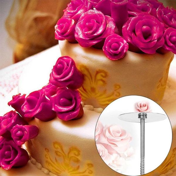 

baking & pastry tools 1pcs stainless steel piping nail 3d rose flower diy decorating cream ice stands cak o6h4