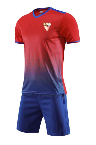 Sevilla fc masculino crianças lazer kits de casa treino masculino de secagem rápida camisa esportiva de manga curta ao ar livre camiseta shorts superiores