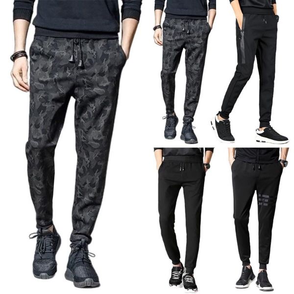 

men's pants mens casual fashion sports ankle loose beam feet zipper pocket summer jogging, Black