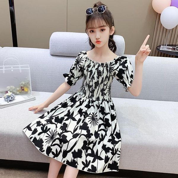 

girl's dresses kids for girls summer 2021 children big baby princess printed long bohemian sandy beach dress, Red;yellow