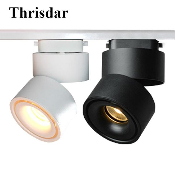 

thrisdar 7w 10w 12w cob led track light 360 degree rotation ceiling lamps rail backdrop spotlights lights