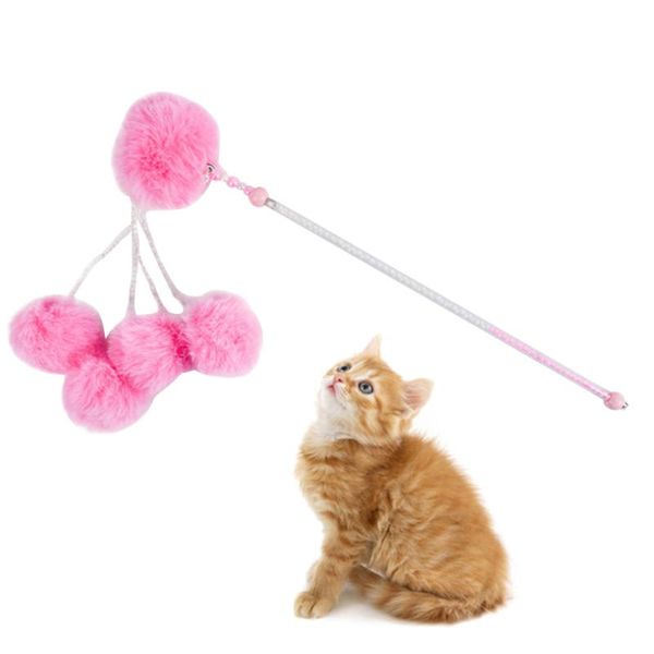 

interactive cat teaser stick funny kitten entertainment with tassel balls pet supplies toys