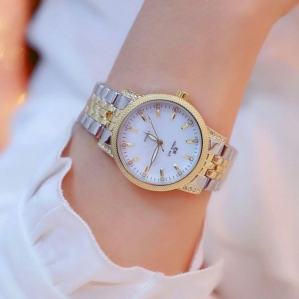 Armbanduhren – Verkäufer Uhren fallen 2021 Verkaufspreis Glitzeruhr Bling Hodinky Golden Woman Arabische Zahl