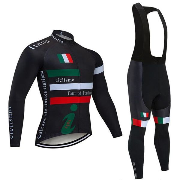 

racing sets winter 2021 italia team long sleeves cycling jersey bike pants set mens ropa ciclismo thermal fleece bicycling maillot culotte, Black;blue