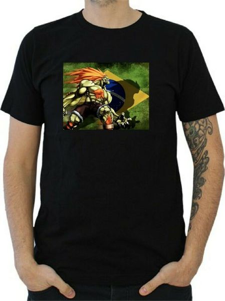 

mens t-shirt blanka video games xbox playstation, White;black
